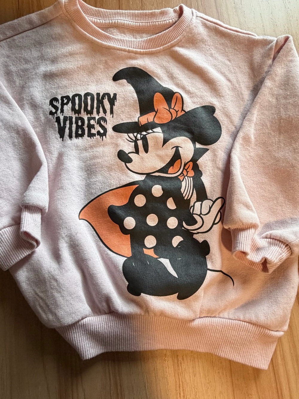 Disney Pink Minnie Mouse 'Spooky Vibes' Graphic Sweatshirt
